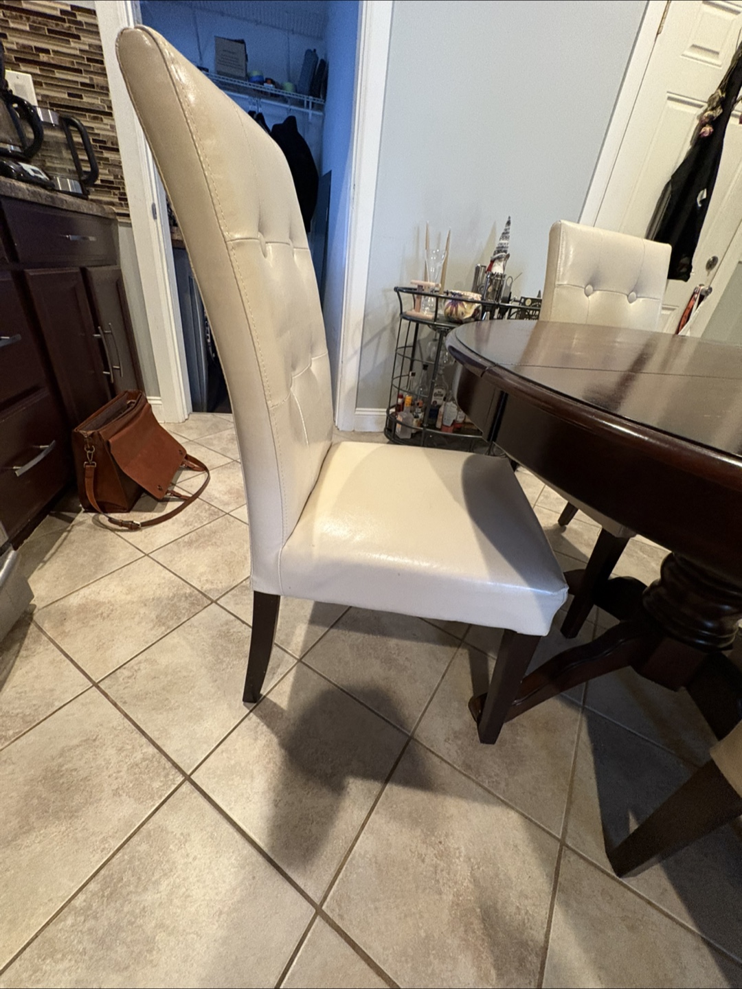 Round Wood Dining Table and Four Chairs - photo 5