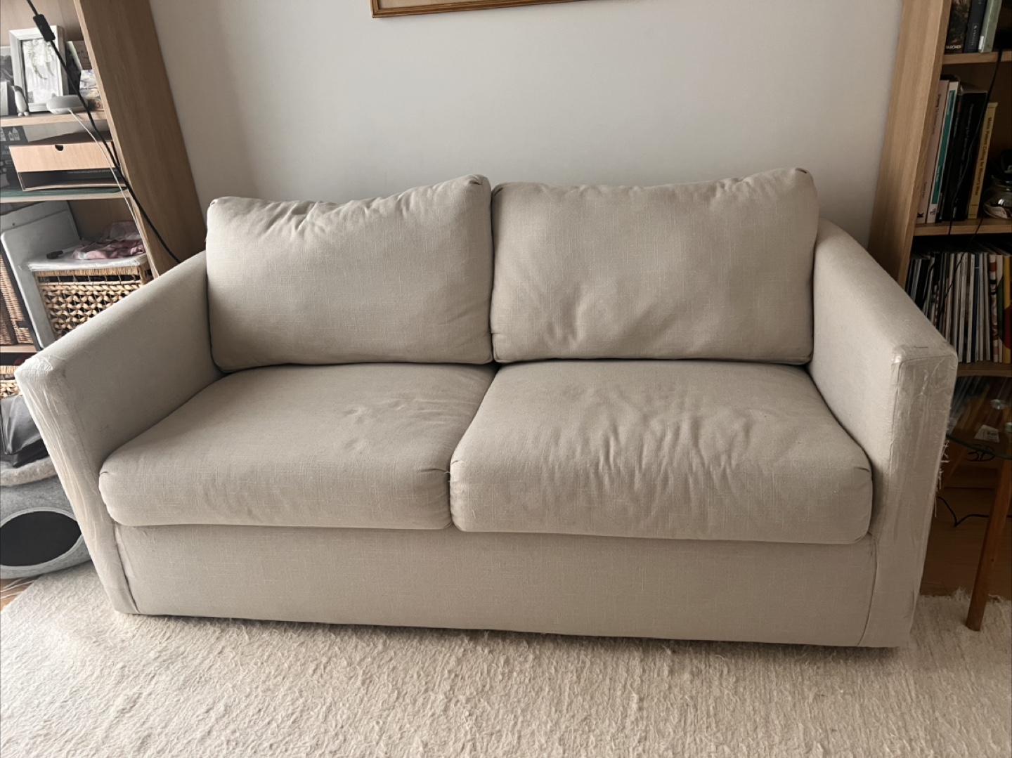 Beige Linen Sofa Bed