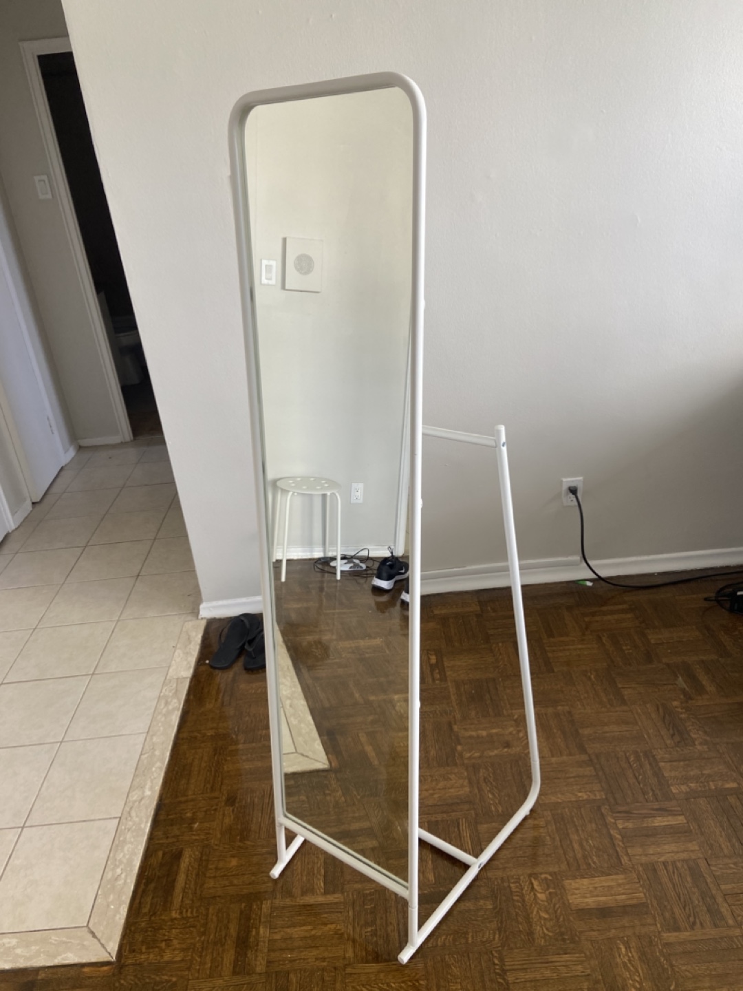 IKEA Full-Length Mirror with Clothes Rack
