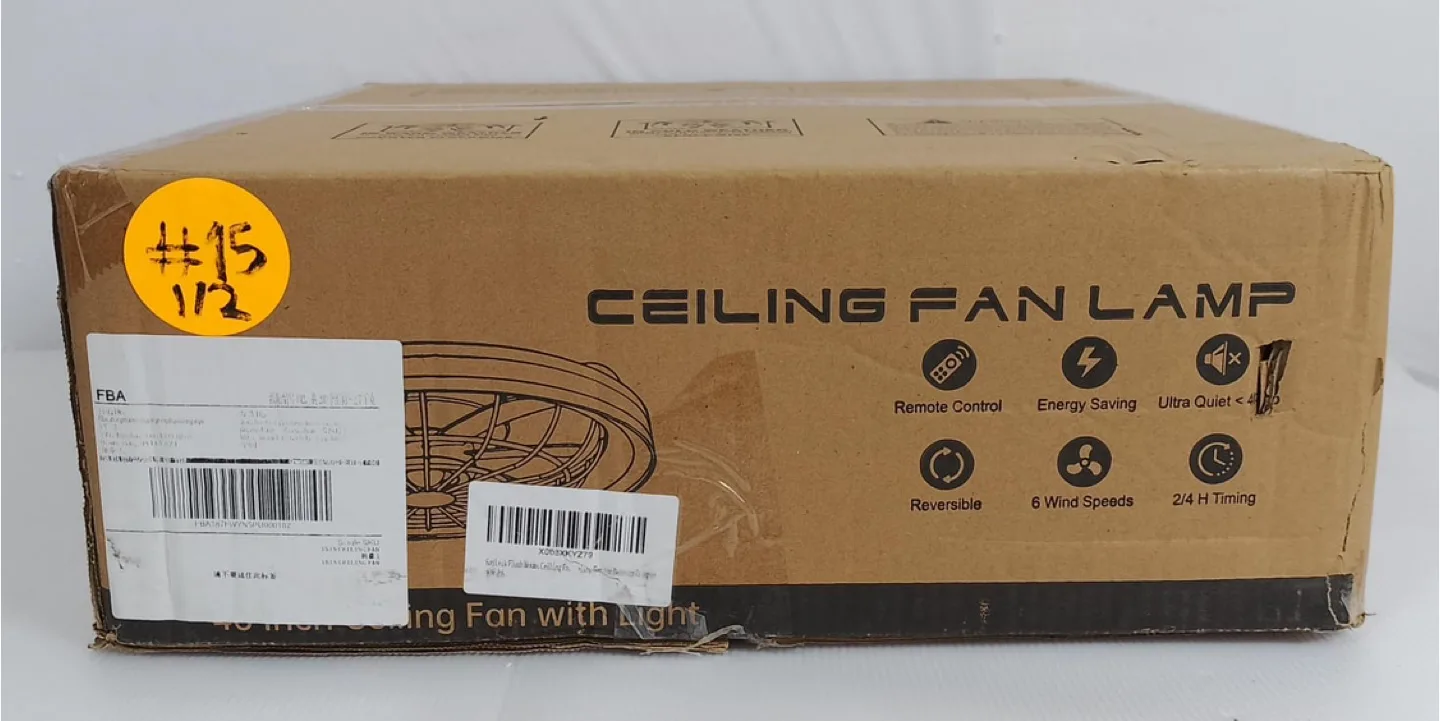 New 40 inch Ceiling Fan with Light, Remote, 6 Speeds thumbnail