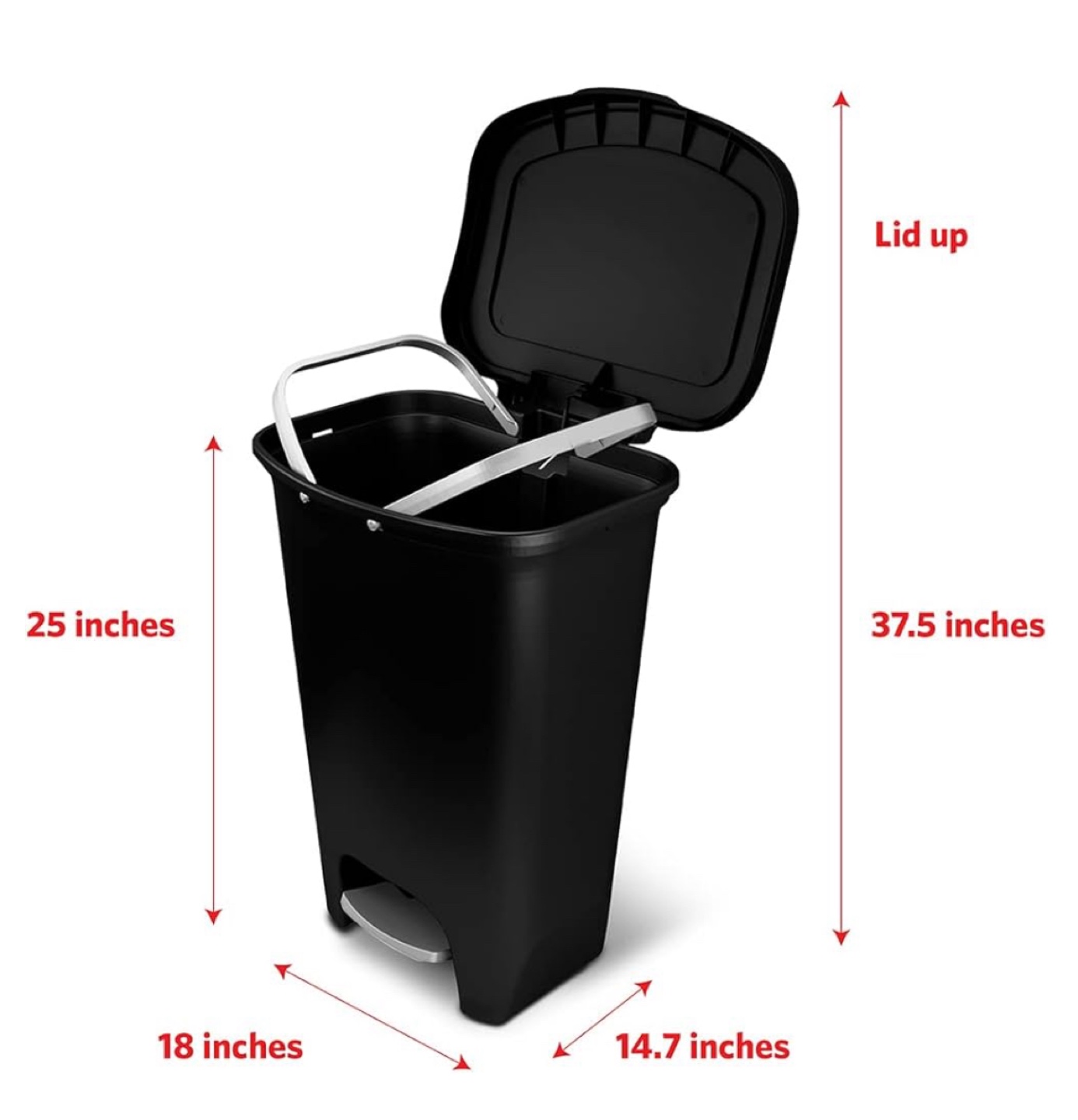 Glade 13-Gallon Step-On Trash Can - Black - photo 5
