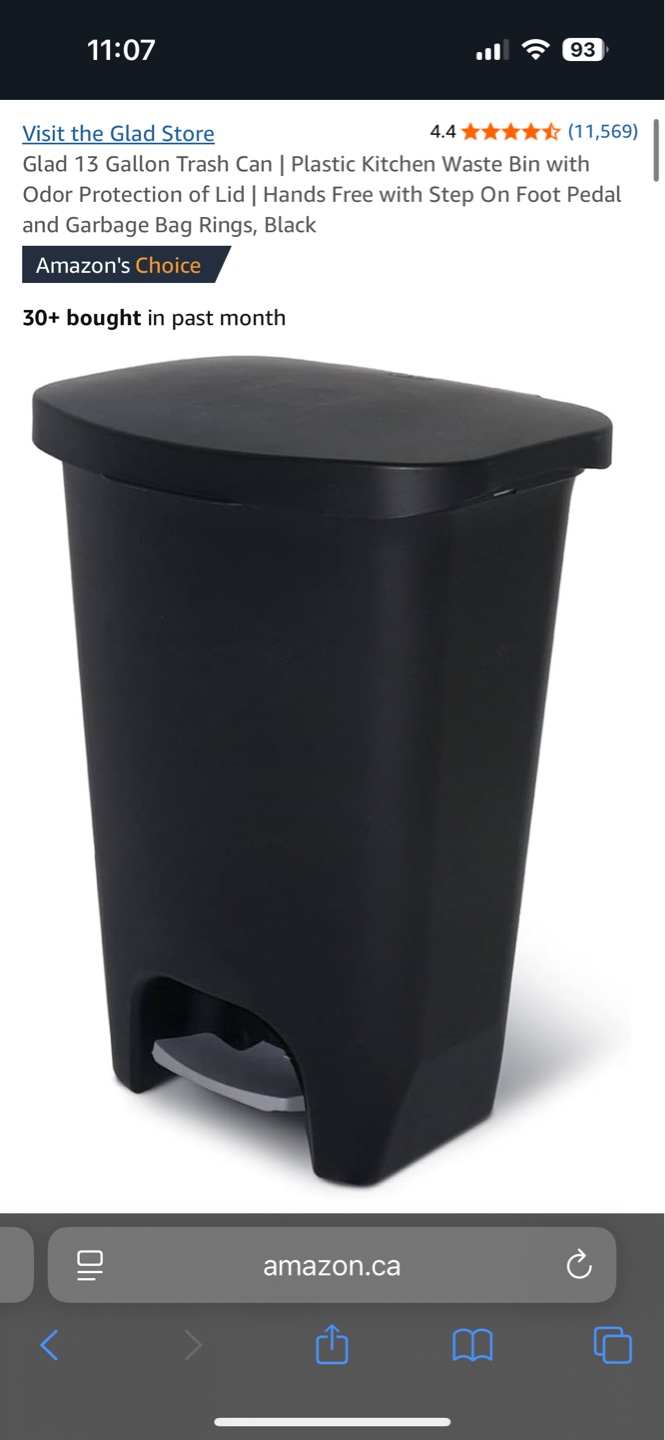 Glade 13-Gallon Step-On Trash Can - Black - photo 3