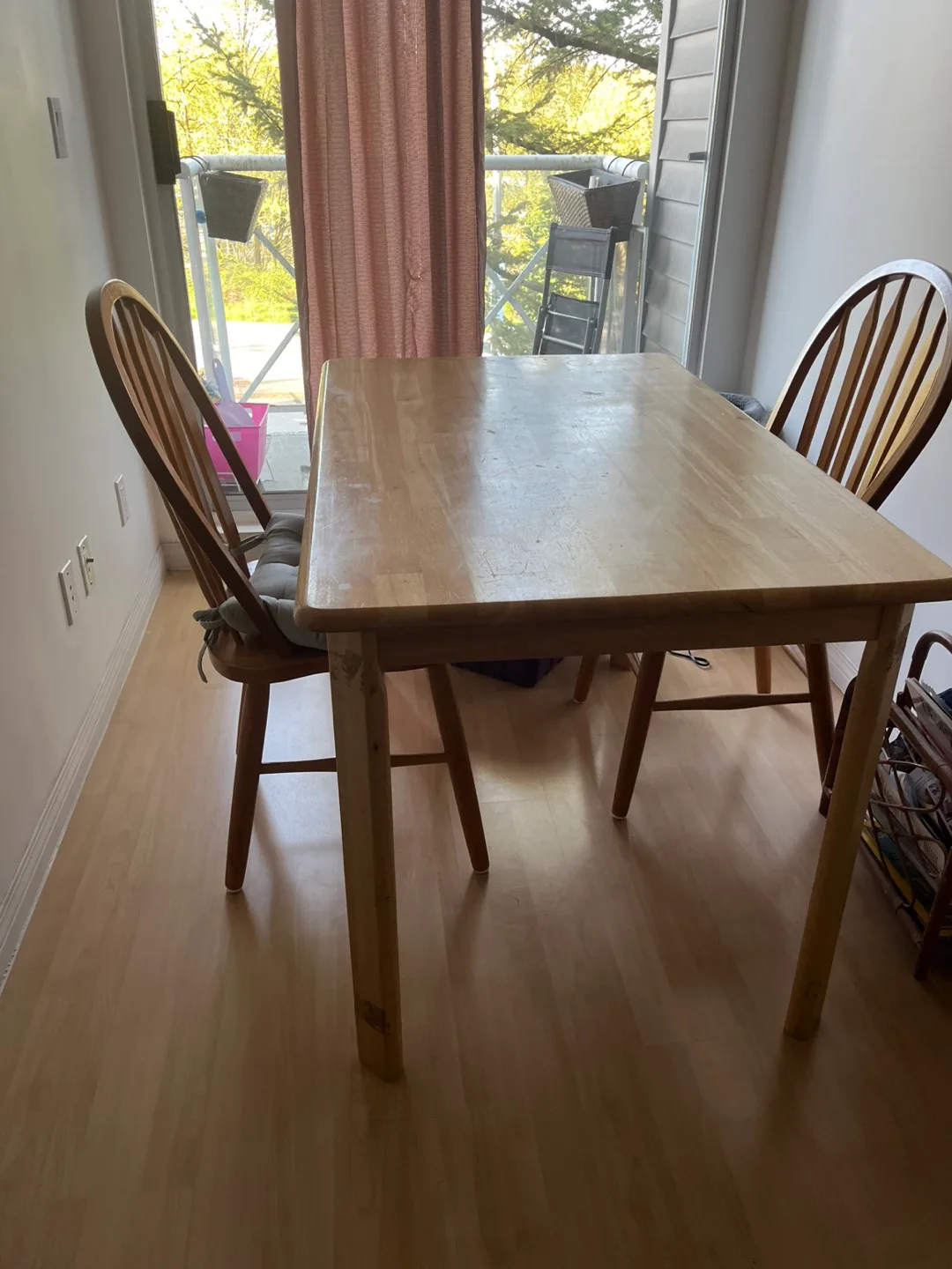 Small Wooden Dining Table with Two Chairs image indicator(2)