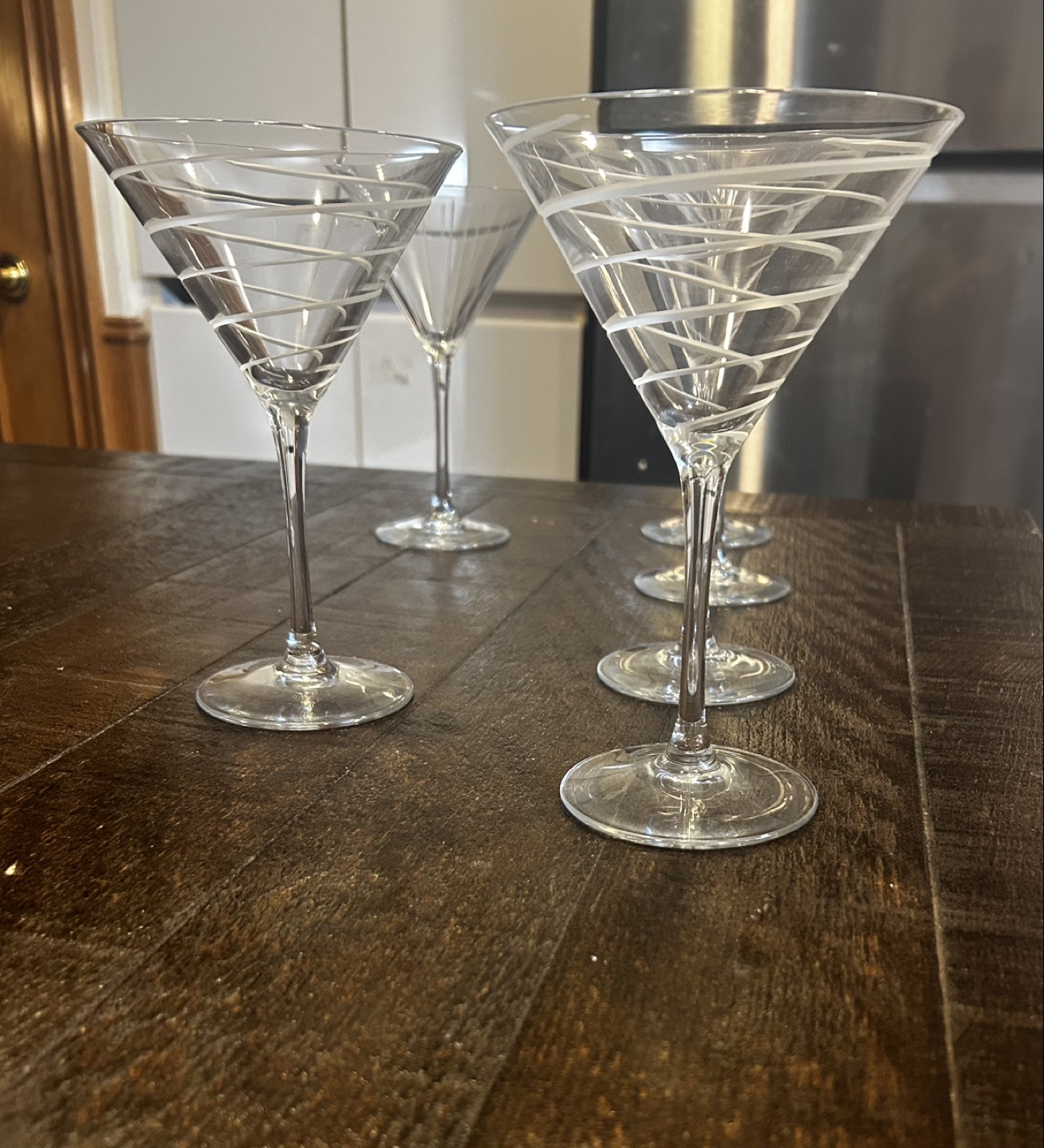 Set of 6 Martini Glasses - Two Designs