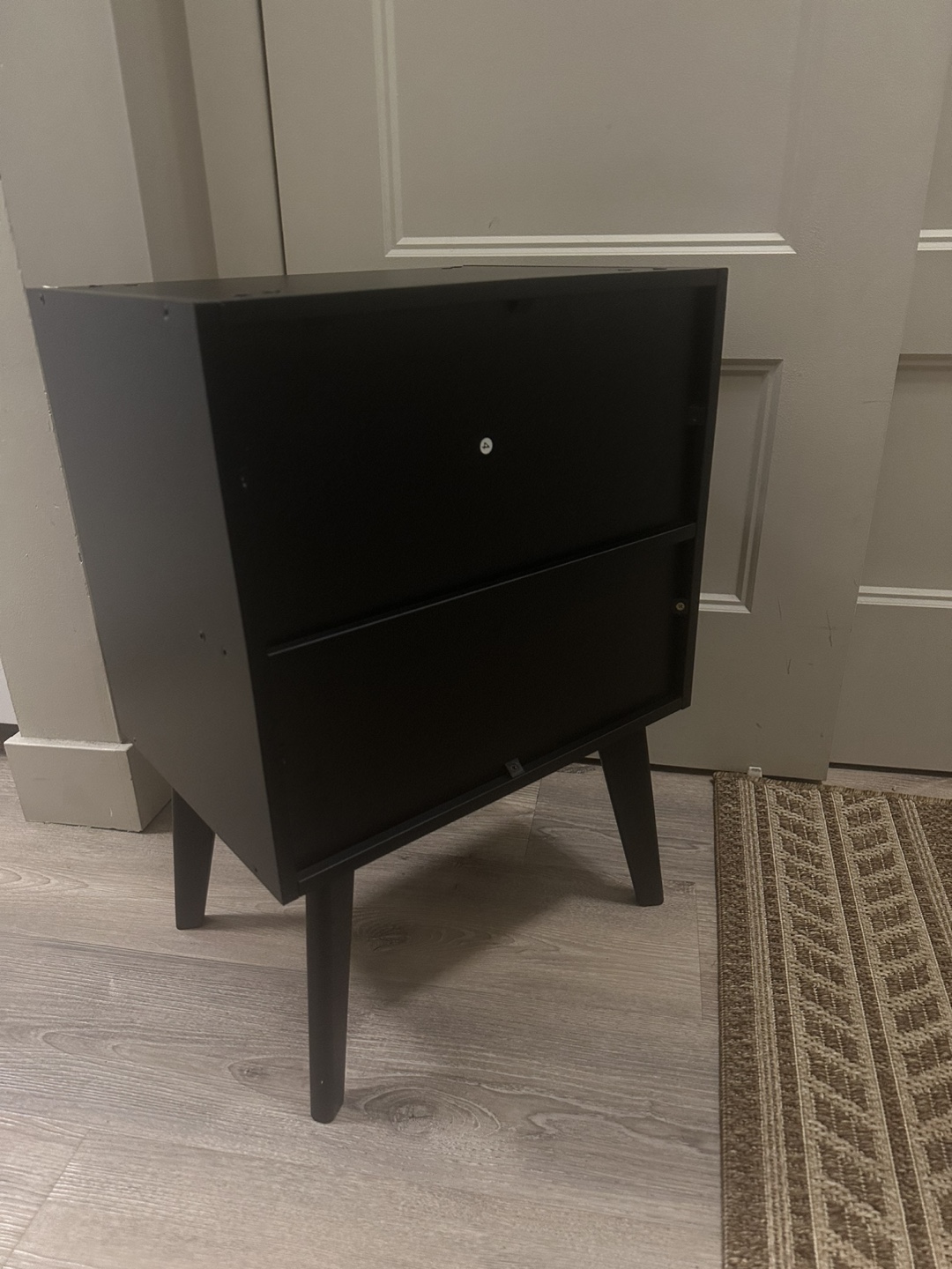 Brand new Black Two-Drawer Nightstand with Gold Handles - photo 4