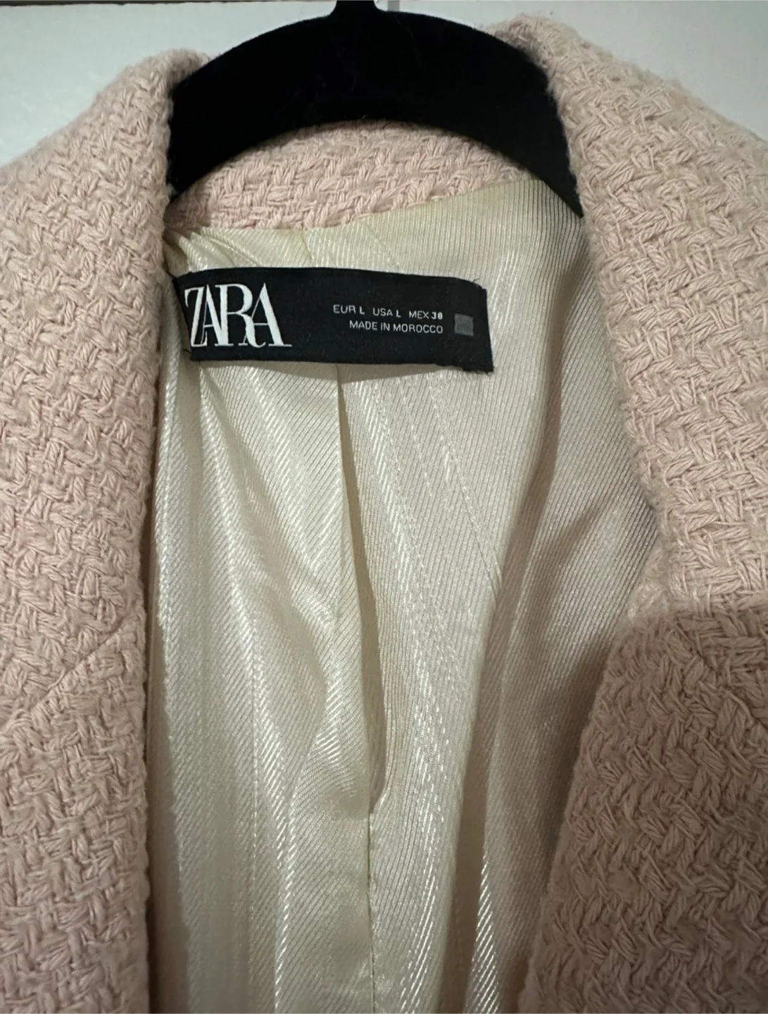 Pink Zara Tweed Coat - Size Large image indicator(2)