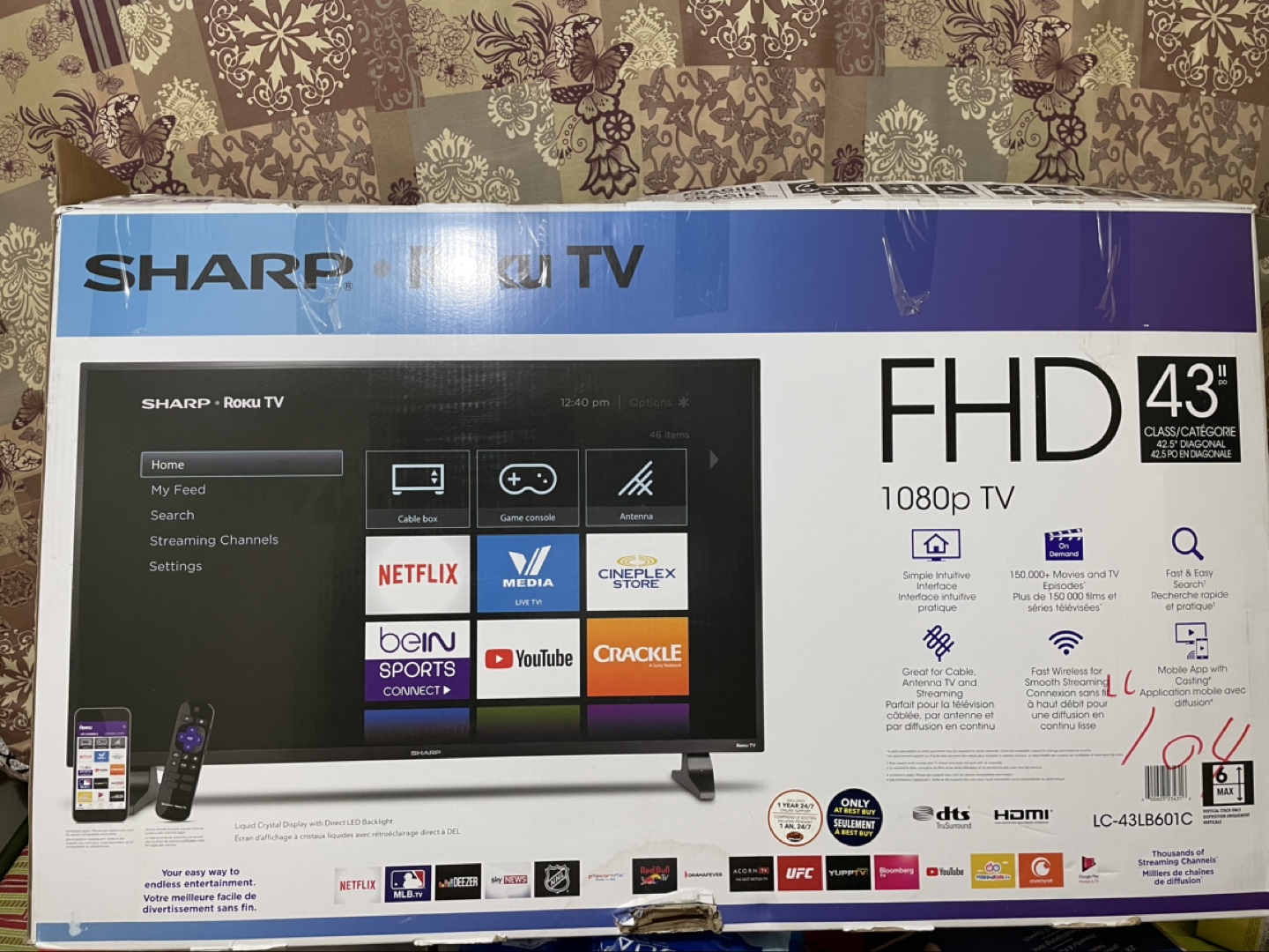 Sharp 43" 1080p Roku Smart TV