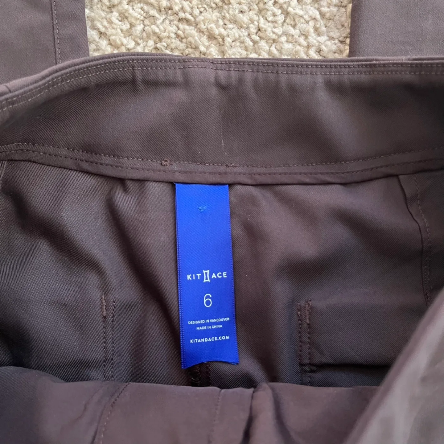 Kit and Ace Navigator Slim-Leg Brown Trousers - Size 6 image indicator(5)