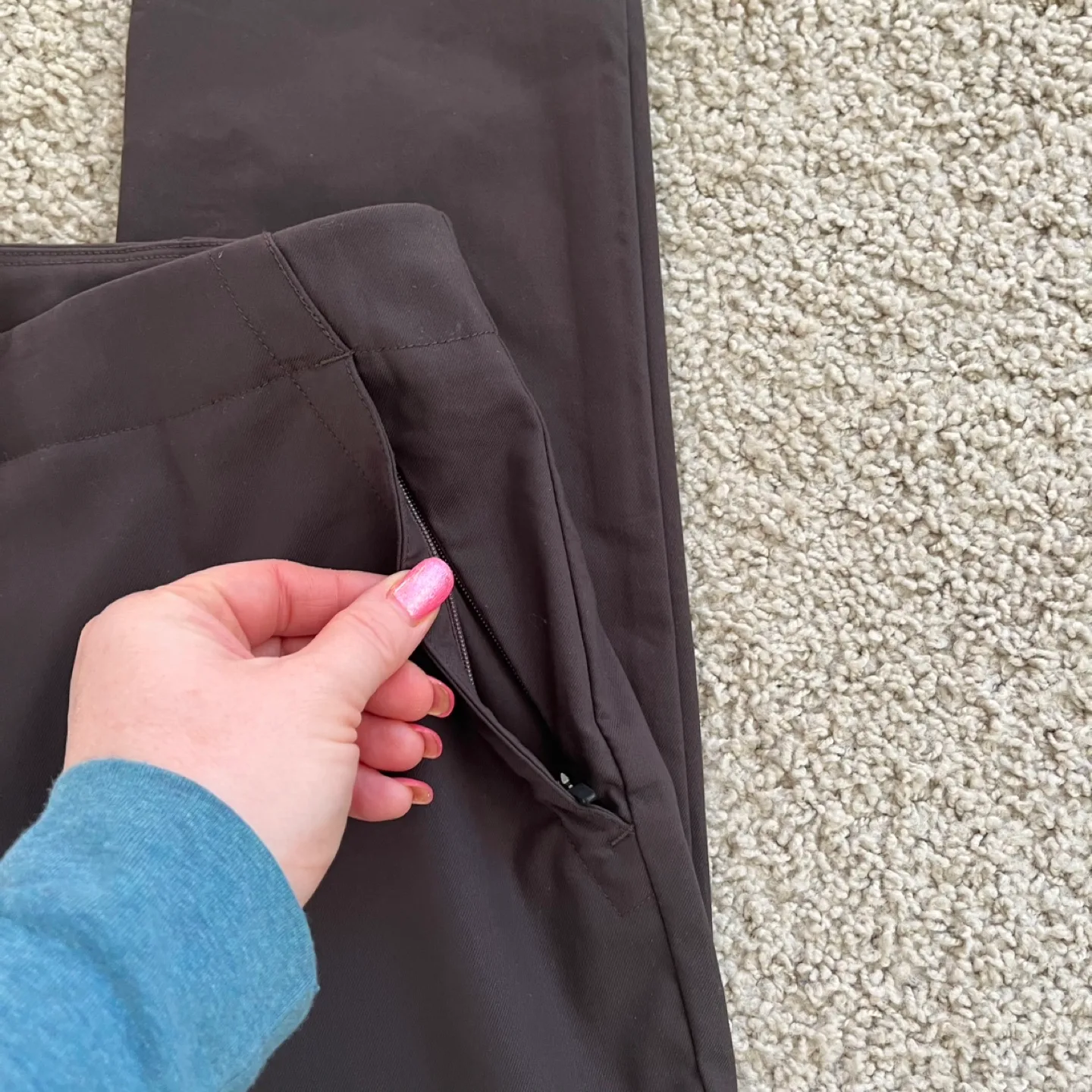 Kit and Ace Navigator Slim-Leg Brown Trousers - Size 6 image indicator(4)