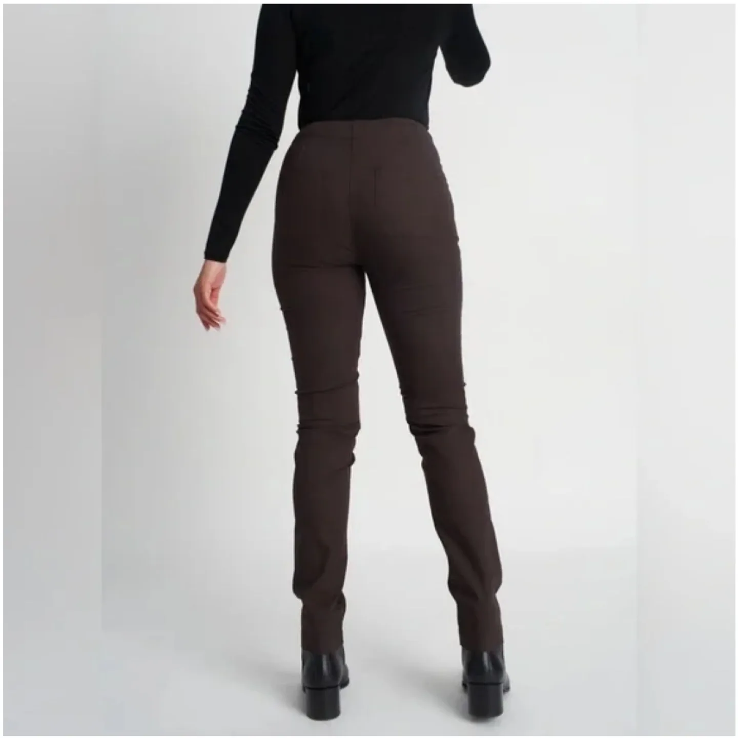 Kit and Ace Navigator Slim-Leg Brown Trousers - Size 6 image indicator(10)