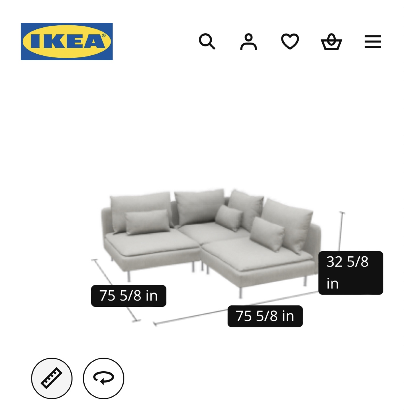 IKEA SÖDERHAMN Sofa - Fridtuna Light Beige Sectional Sofa - photo 3