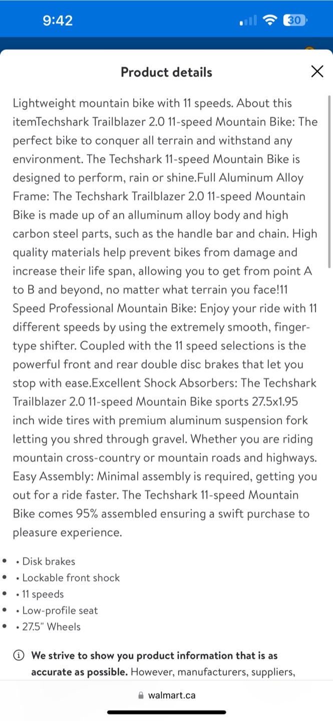 Techshark Trailblazer 2.0 11-Speed Mountain Bike - Blue - photo 5