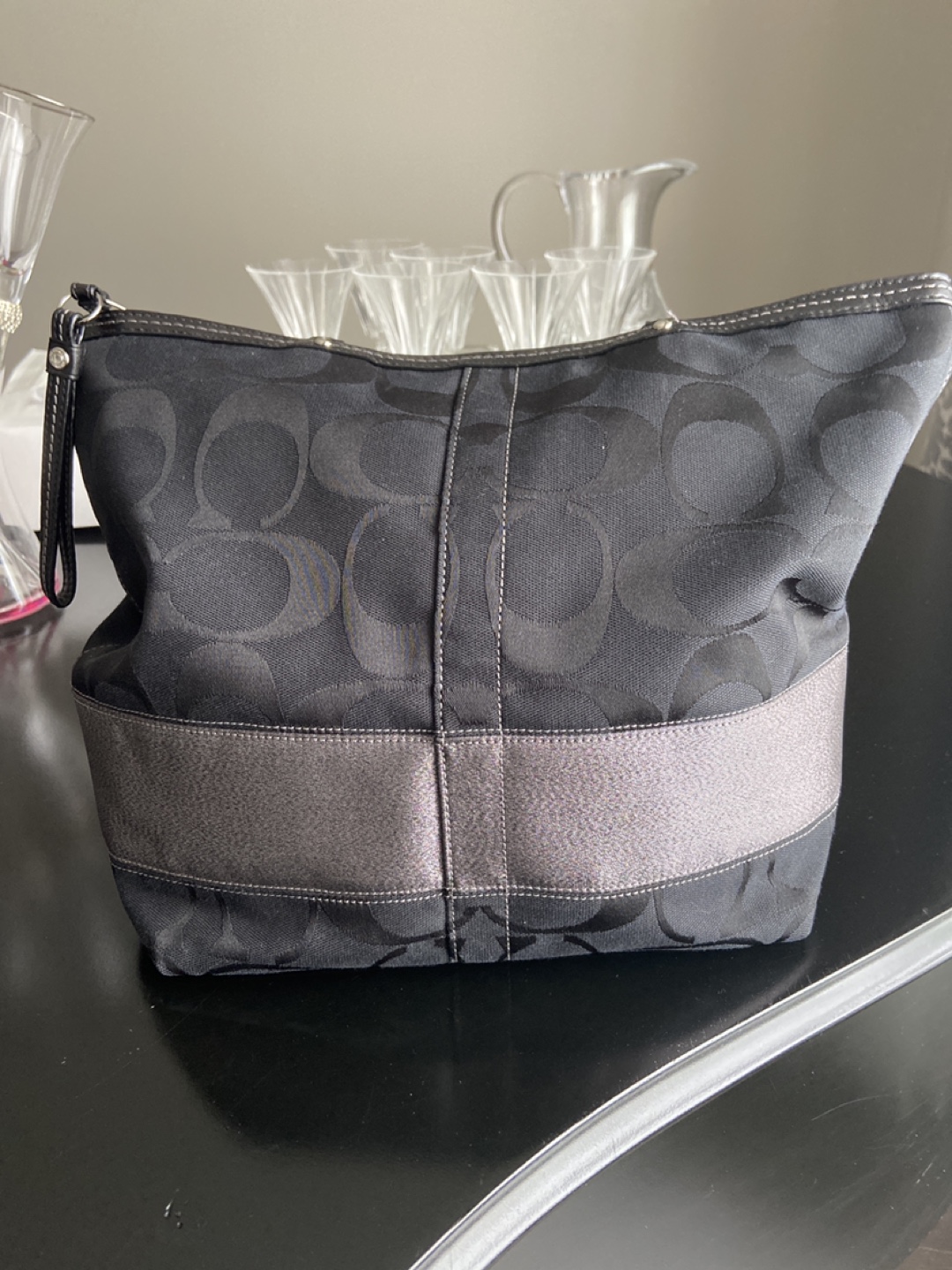 Coach Black Signature Tote Bag