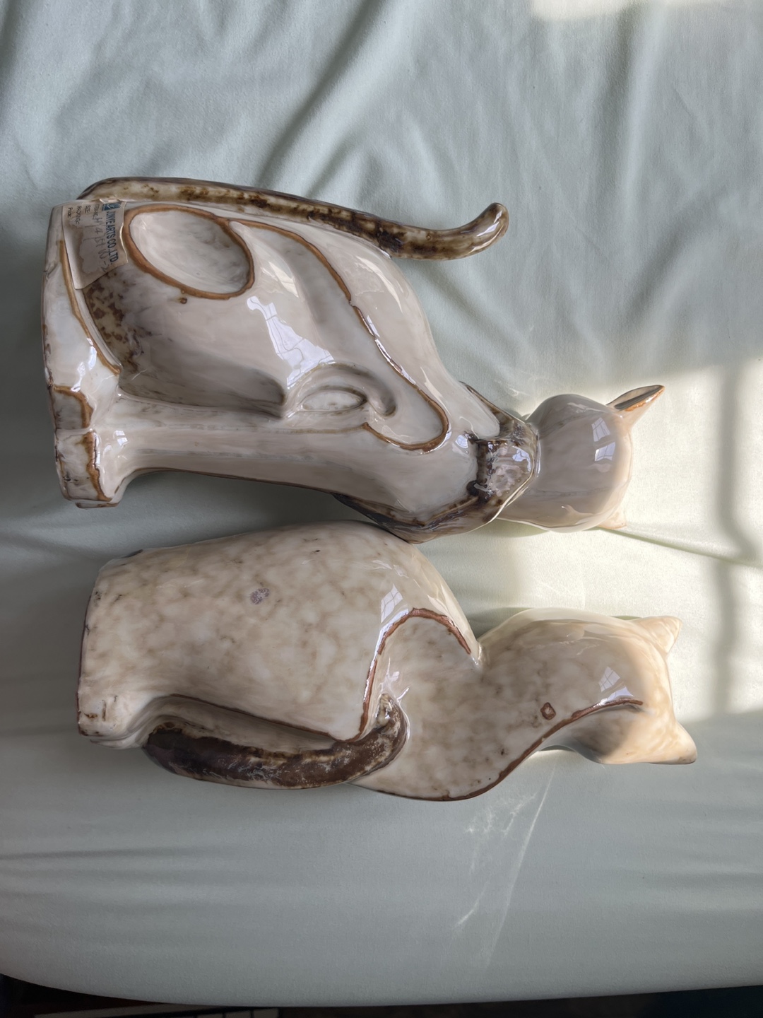 Vintage JUNYE ARTS CO., LTD. Ceramic Cat Figurines - photo 5