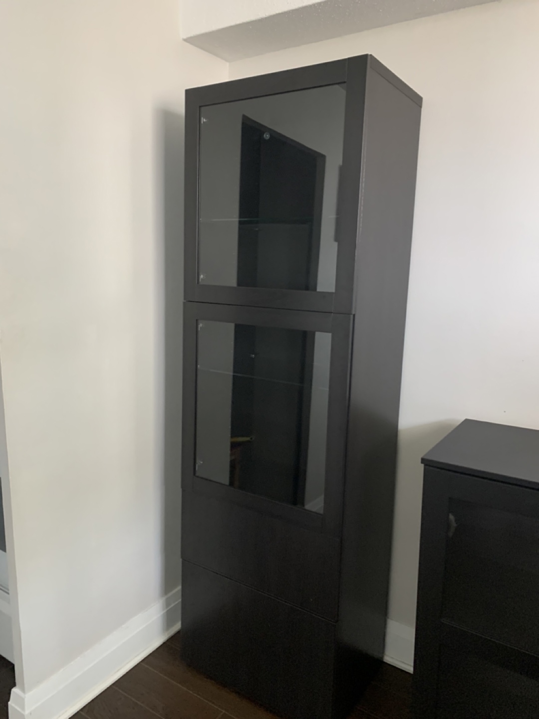 IKEA Black Glass-Door Cabinet - photo 2