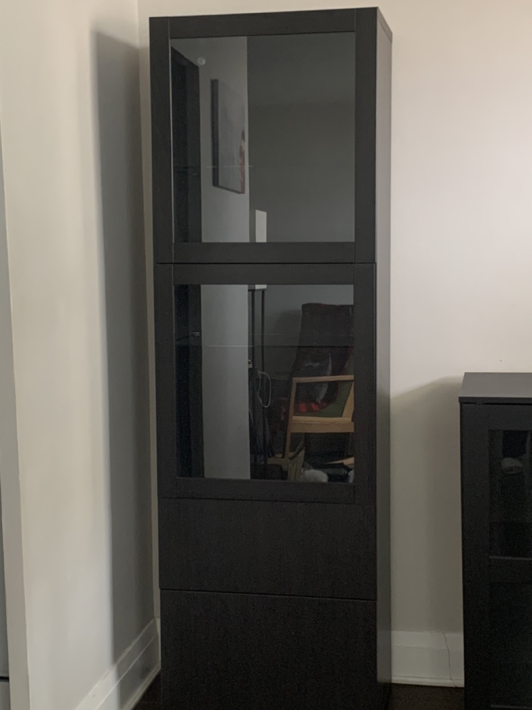 IKEA Black Glass-Door Cabinet - photo 3