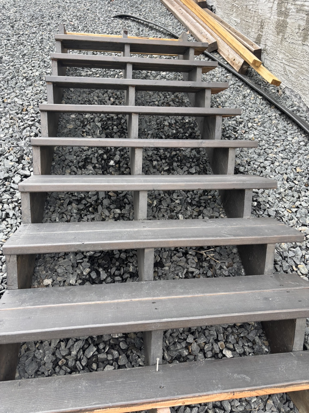 Dark stained outdoor stairs - photo 2