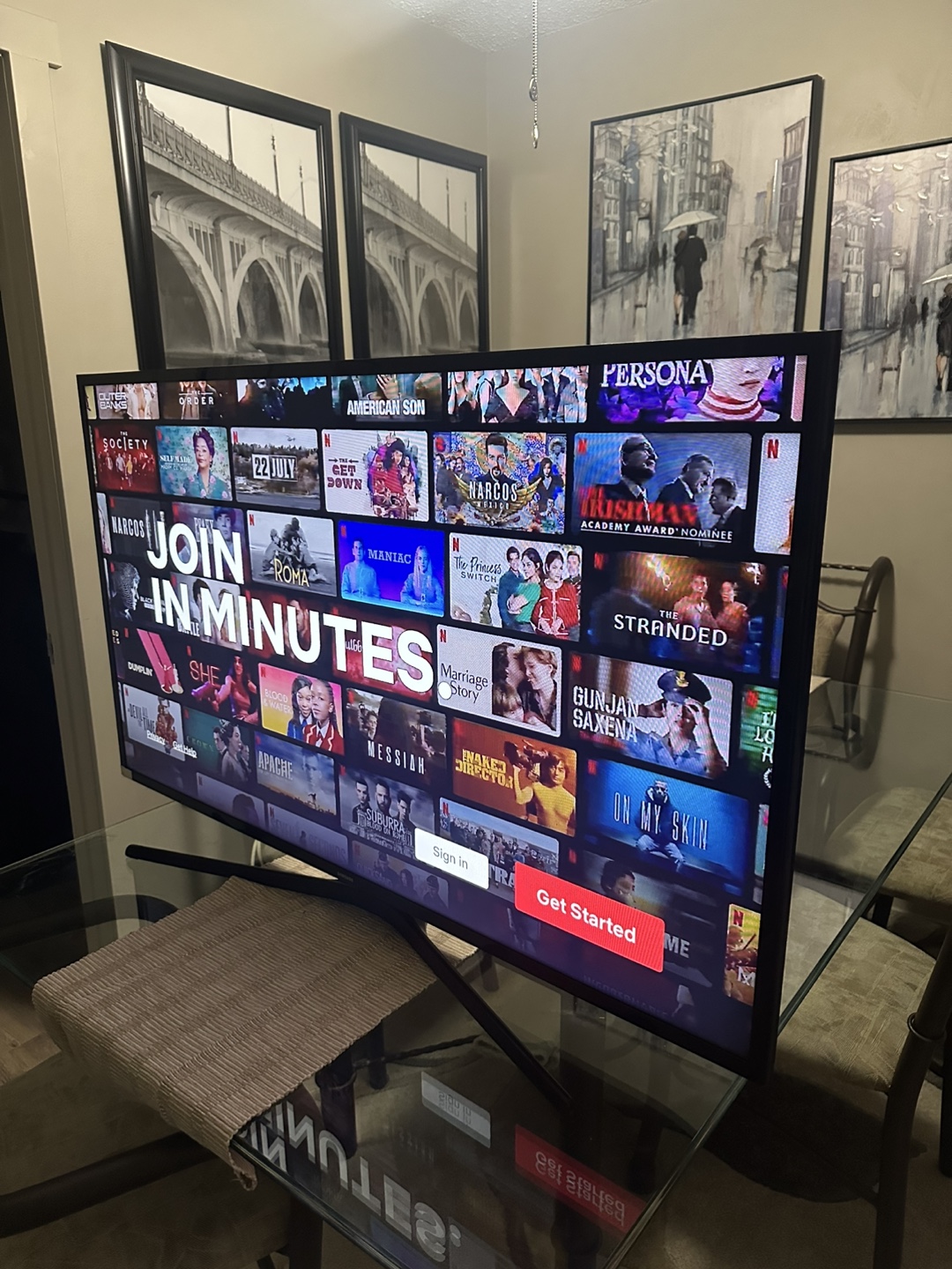 52-inch Samsung Full Smart TV in flawlessly condition.