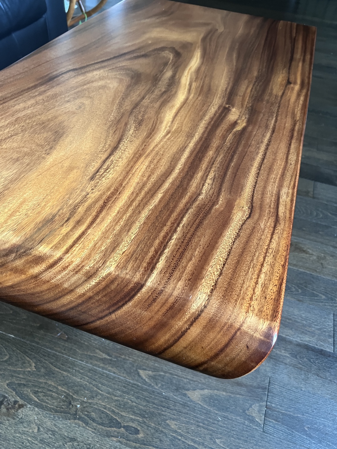 Live Edge Coffee Table with Black Metal Legs