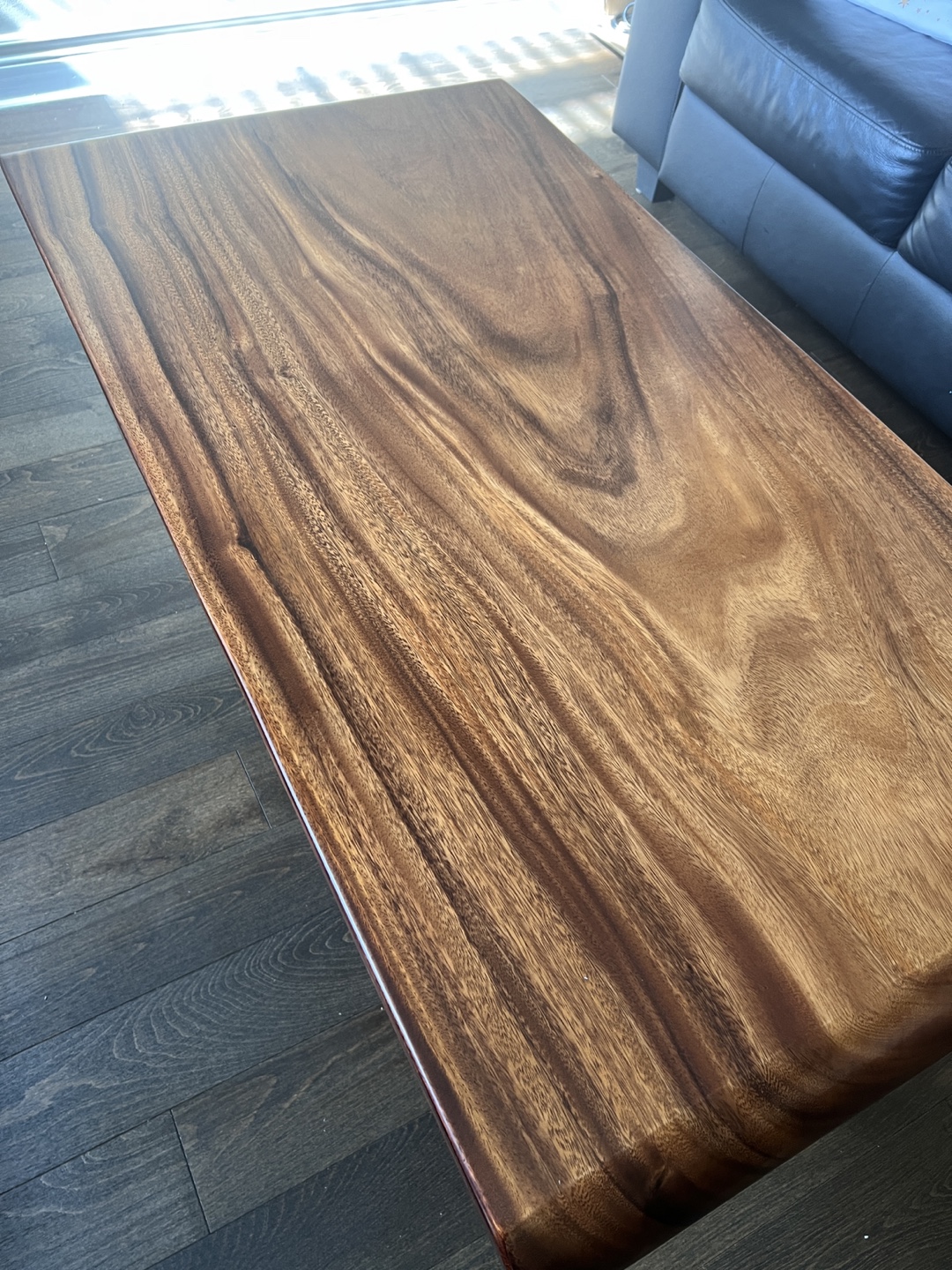 Live Edge Coffee Table with Black Metal Legs - photo 4