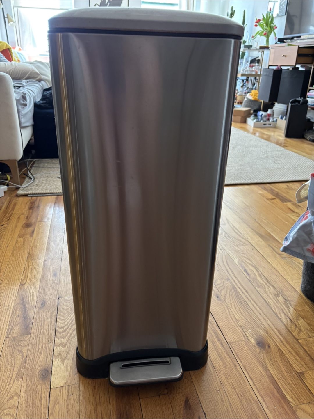 Home Zone Living 13 Gallon Trash/Recycling Can Stainless Steel - photo 4