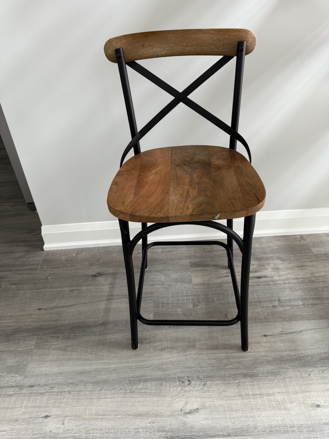 Wooden and Metal Counter Stool