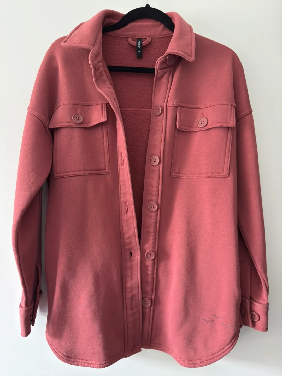Lazypants Dusty Rose Oversized Button-Up Shirt Jacket thumbnail