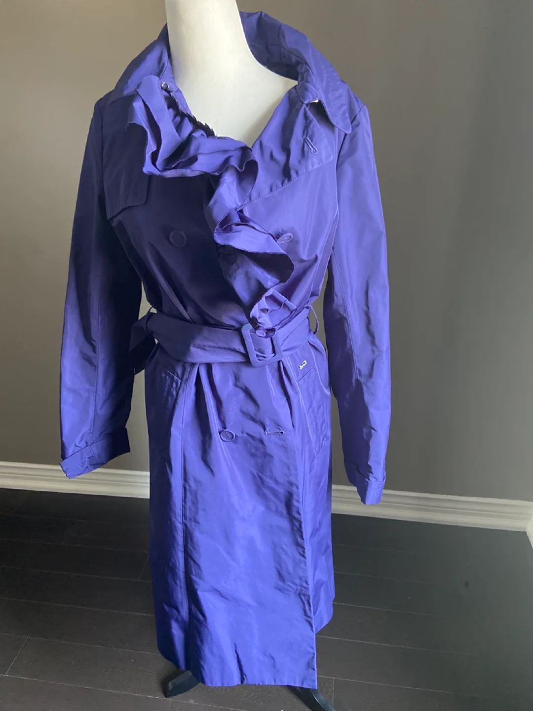 Escada Sport Blue Trench Coat Size 36 image indicator(4)
