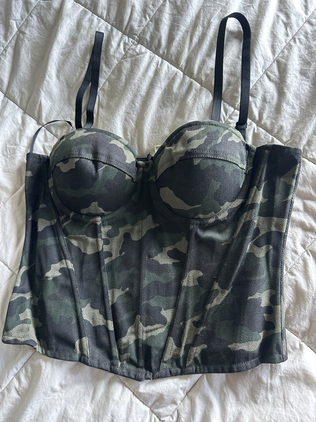 Camouflage Print Corset Top