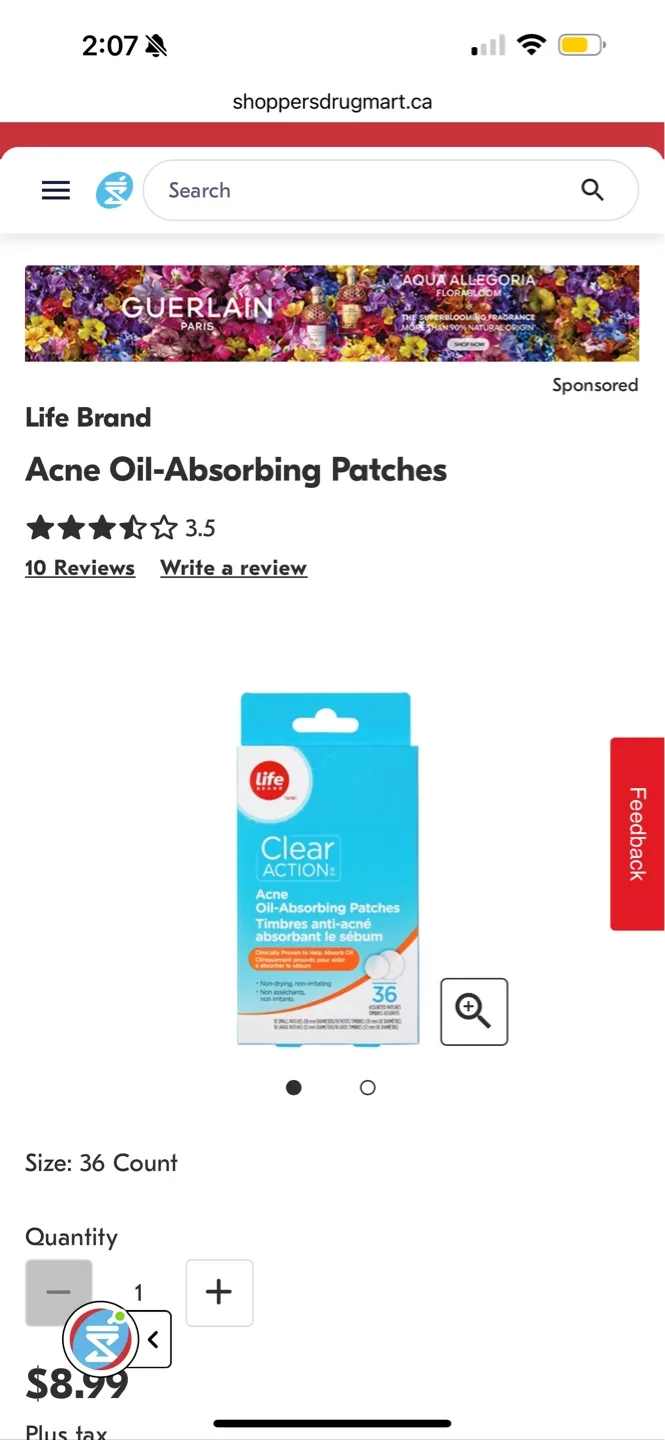 BRAND NEW, Unopened Life Brand Acne Oil Absorbing Patches image indicator(3)