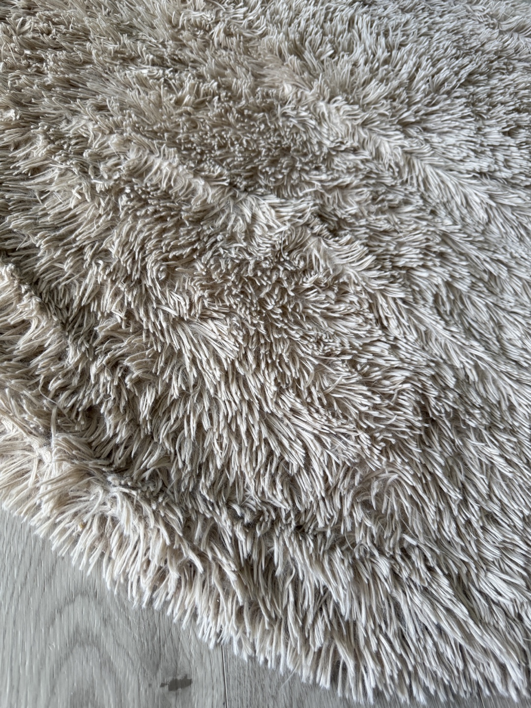 Fluffy Round Rug - Beige - 120cm - photo 2