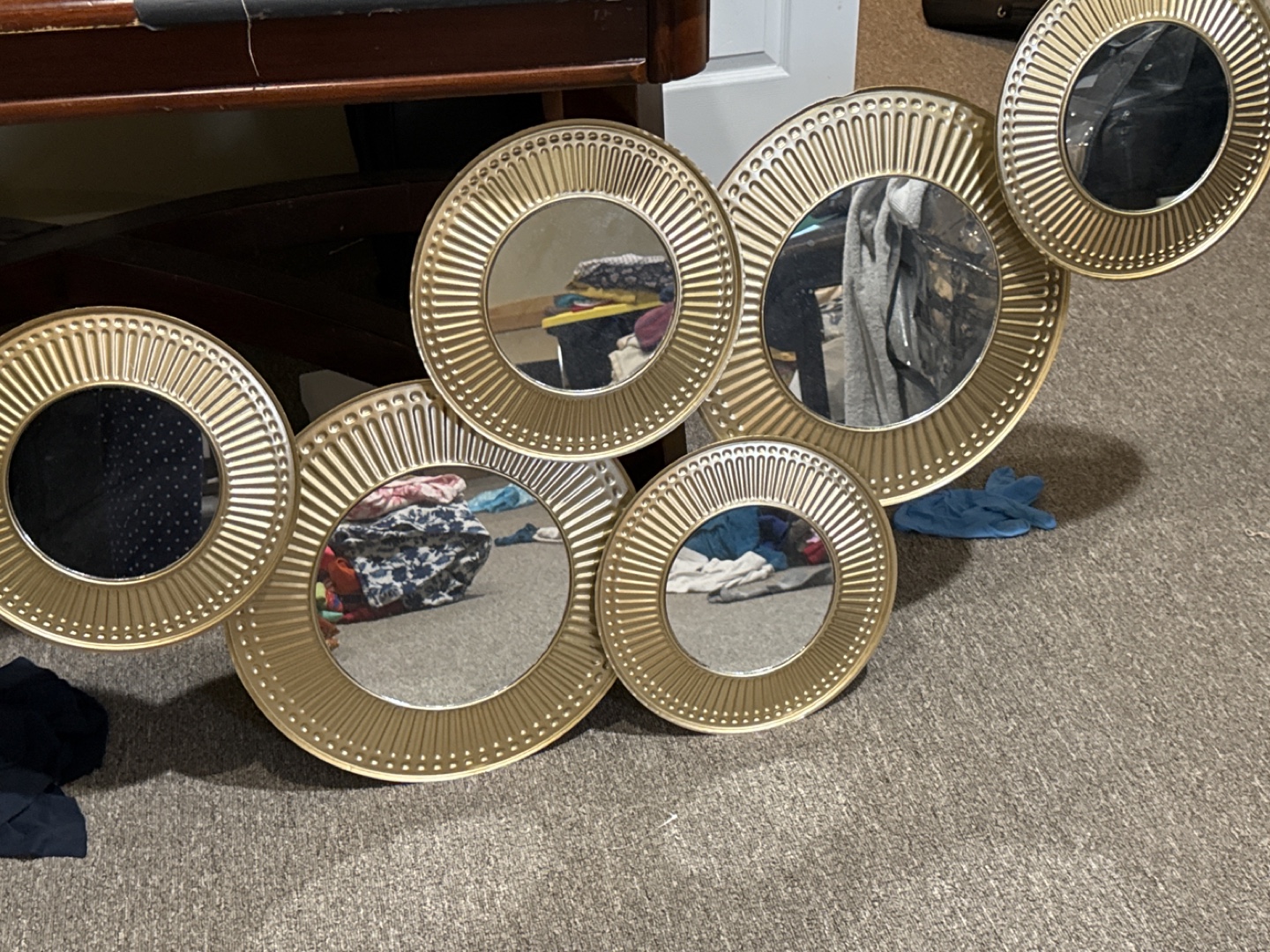 Gold Metal Multi-Mirror Wall Decor