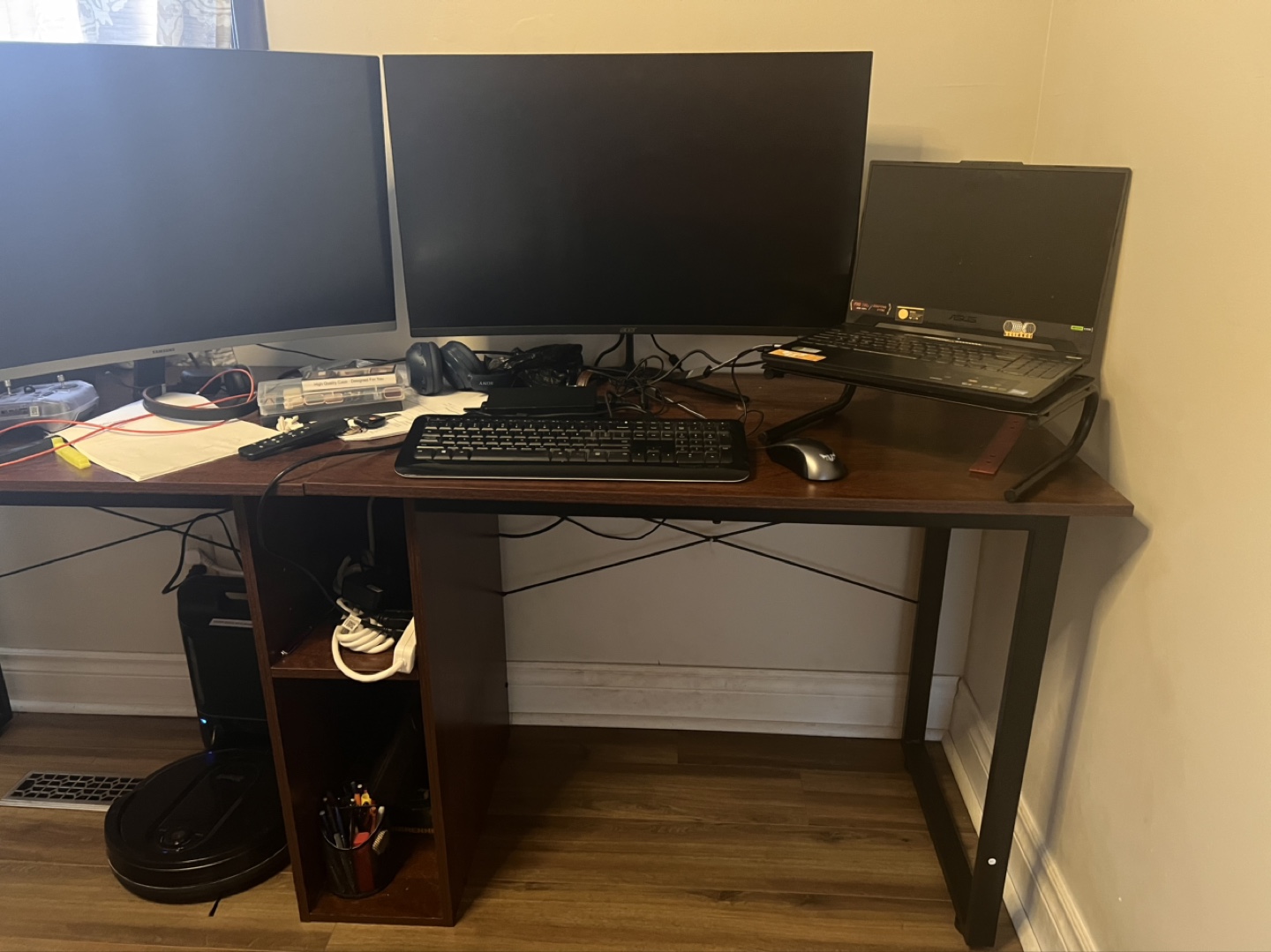 Large Computer Desk with Storage - photo 2