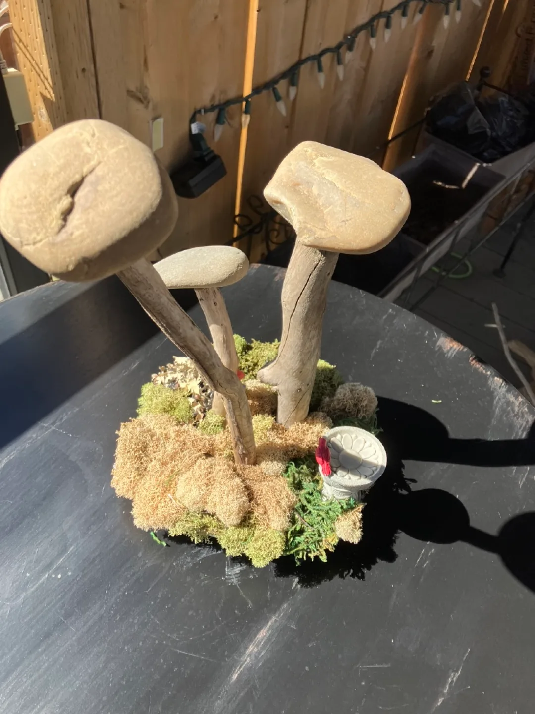Unique Driftwood Mushroom Fairy Garden Decor thumbnail