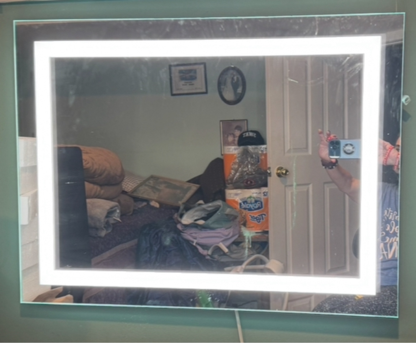 White Vanity Makeup Desk with Lite up Mirror - photo 2