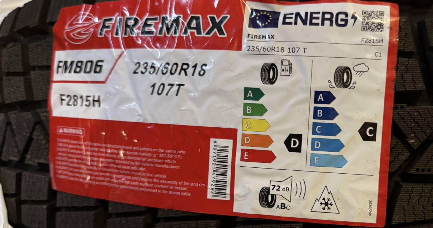 New Firemax FM806 Winter Tires - 235/50R16 - photo 4