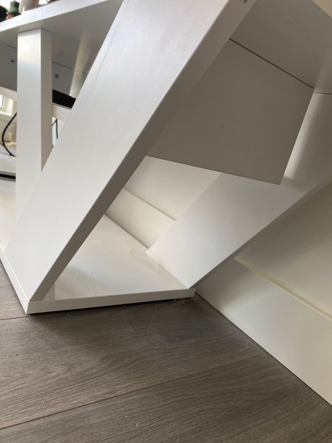 White TV Stand with Unique Design - photo 3