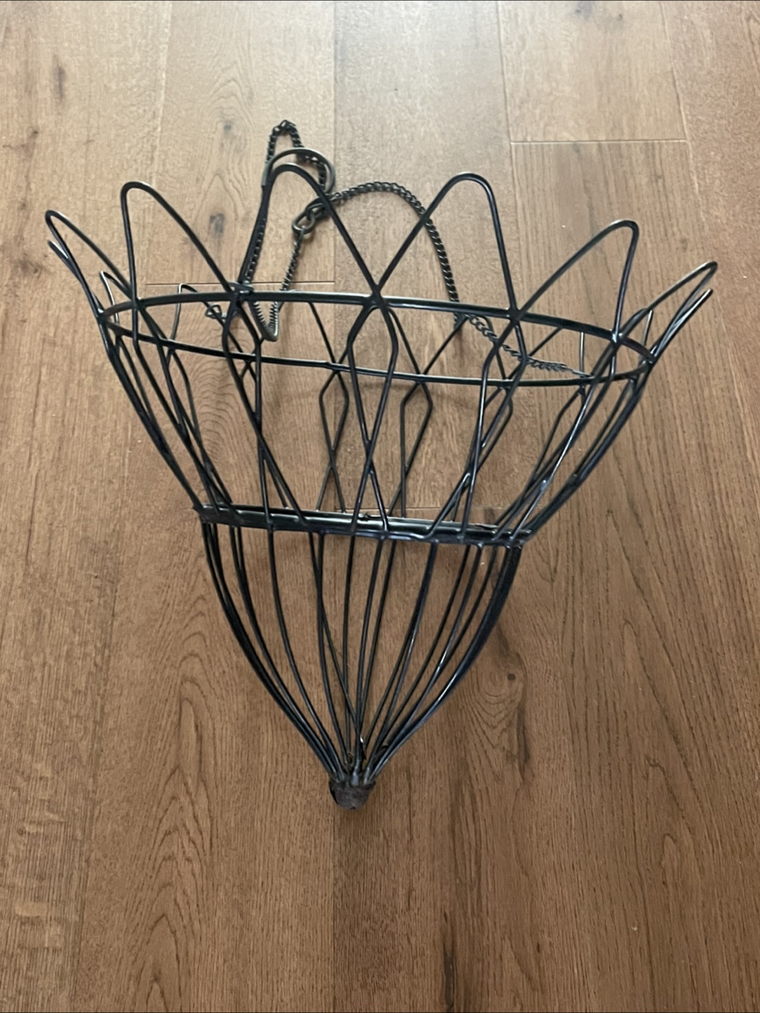 Set of Three Black Metal Hanging Baskets