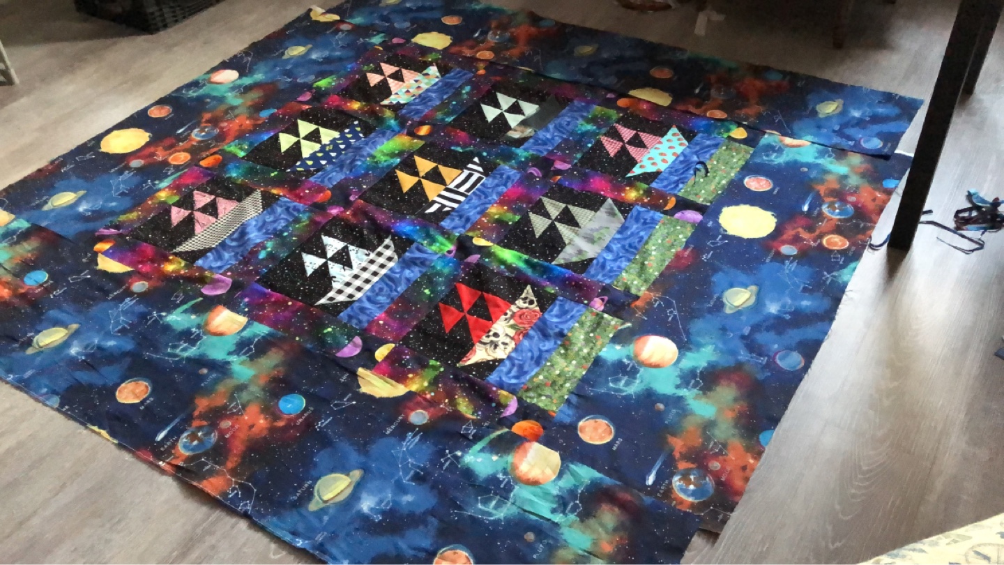 Space-themed Handmade Quilt