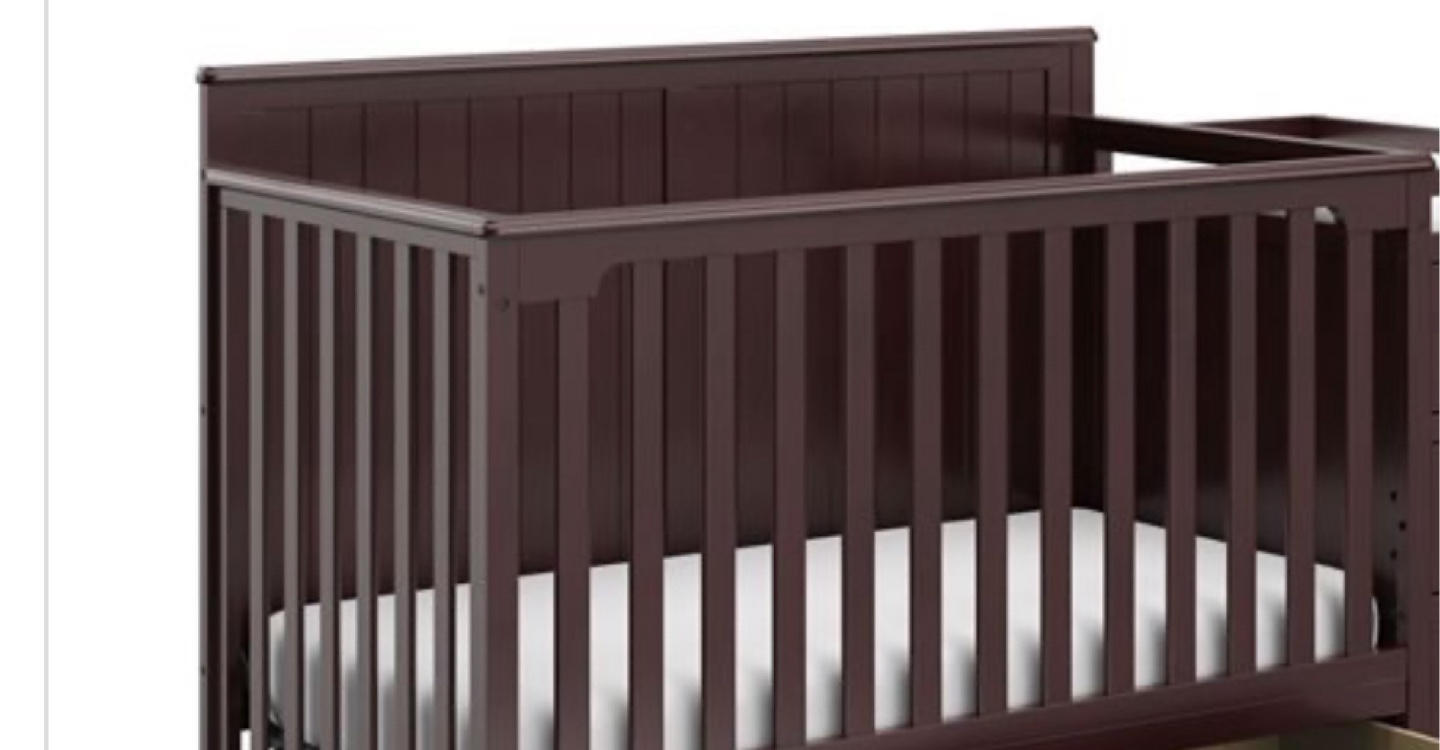 Dark Brown Baby Crib