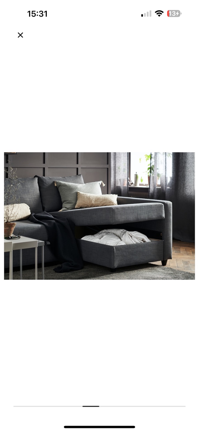 IKEA FRIHETEN Corner Sofa-Bed couch in grey - photo 3