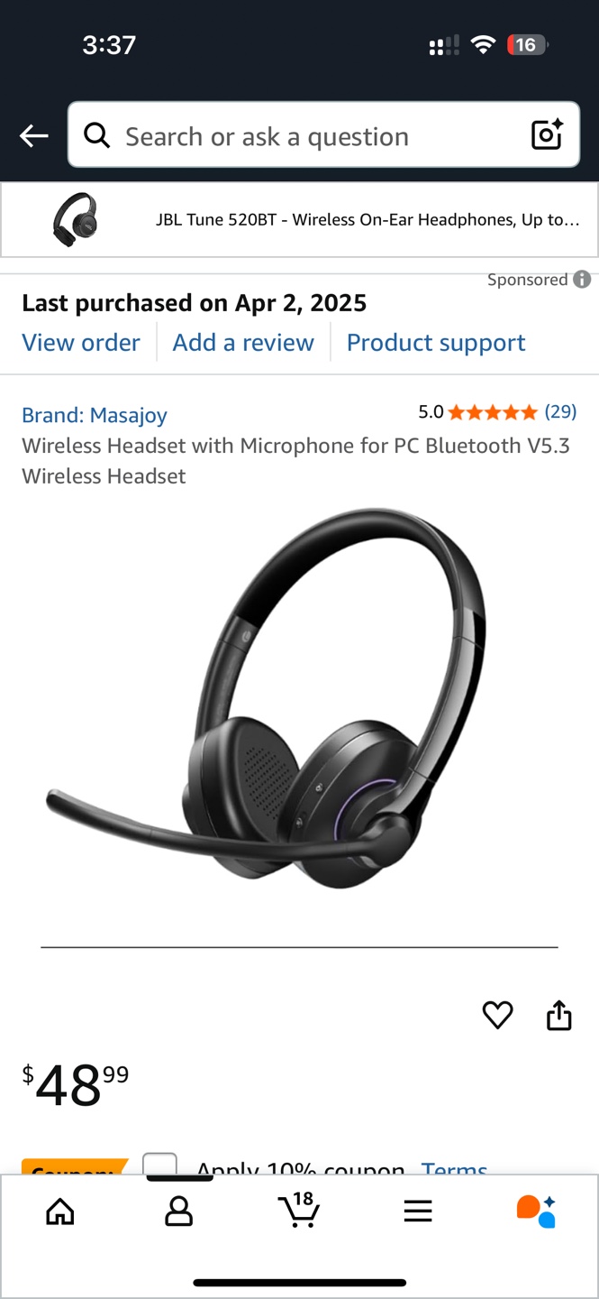 Wireless Headset with Microphone - photo 2