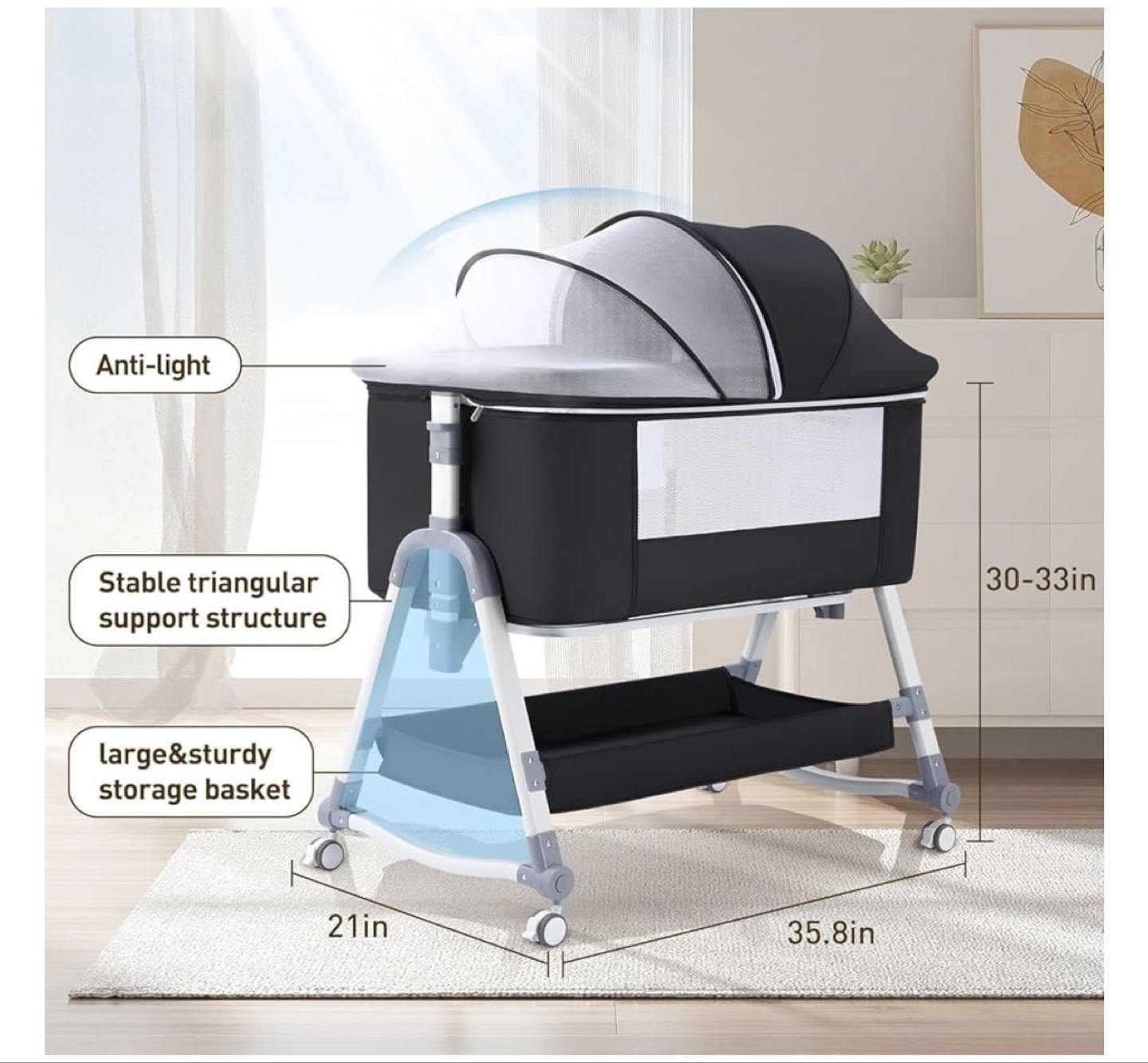 Baby Bassinet Bedside Sleeper - photo 4