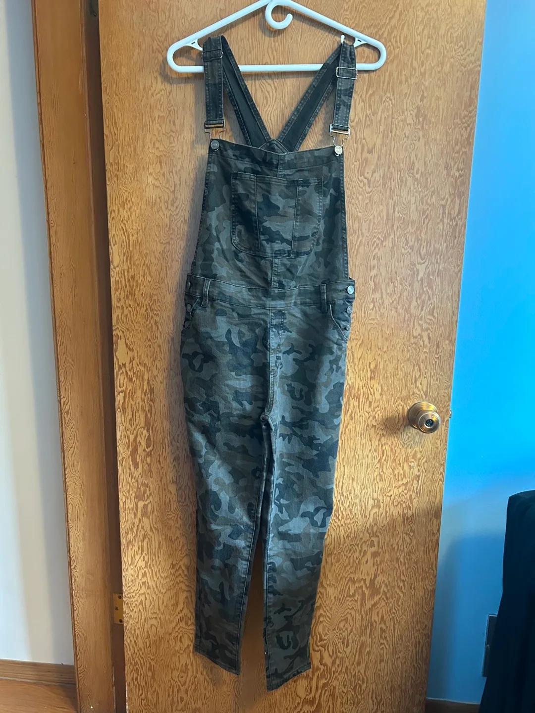 Garage Sale - XL Camouflage Print Denim Overalls thumbnail