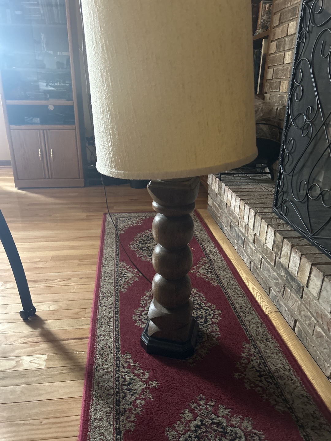 Brown wooden table lamp