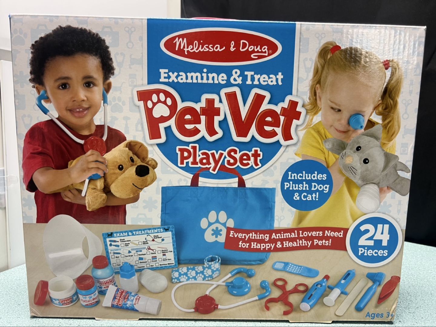Melissa & Doug Examine & Treat Pet Vet Play Set - 24 Pieces