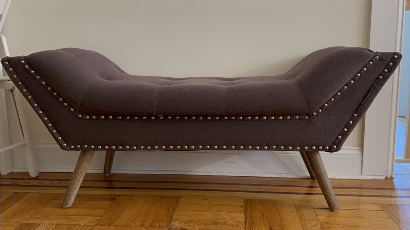 Mid-Century Modern Tufted Ottoman Bench