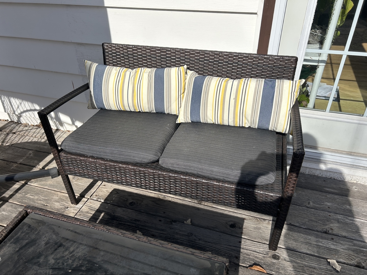 4-Piece Wicker Patio Set with Cushions - photo 4