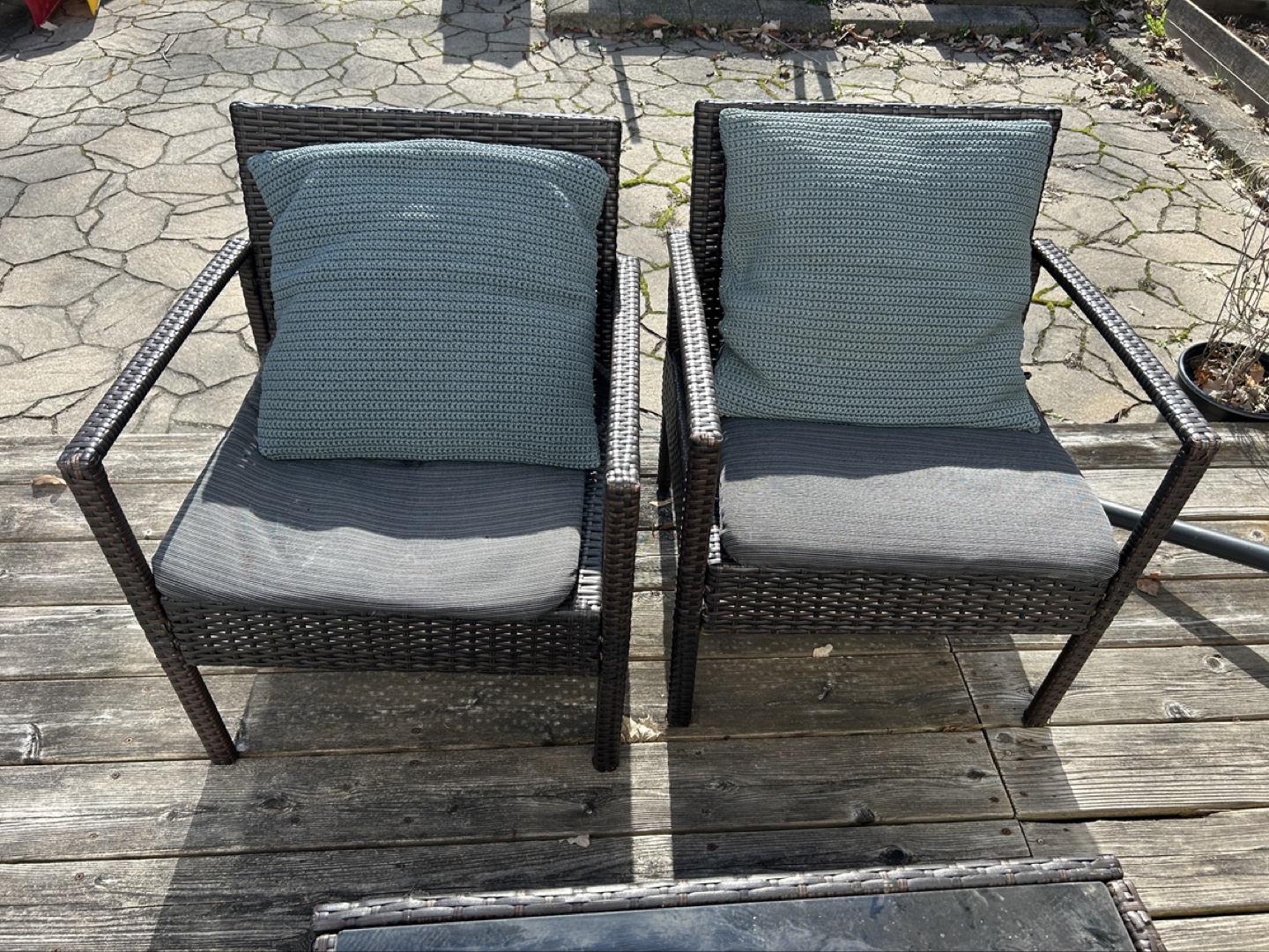 4-Piece Wicker Patio Set with Cushions - photo 3