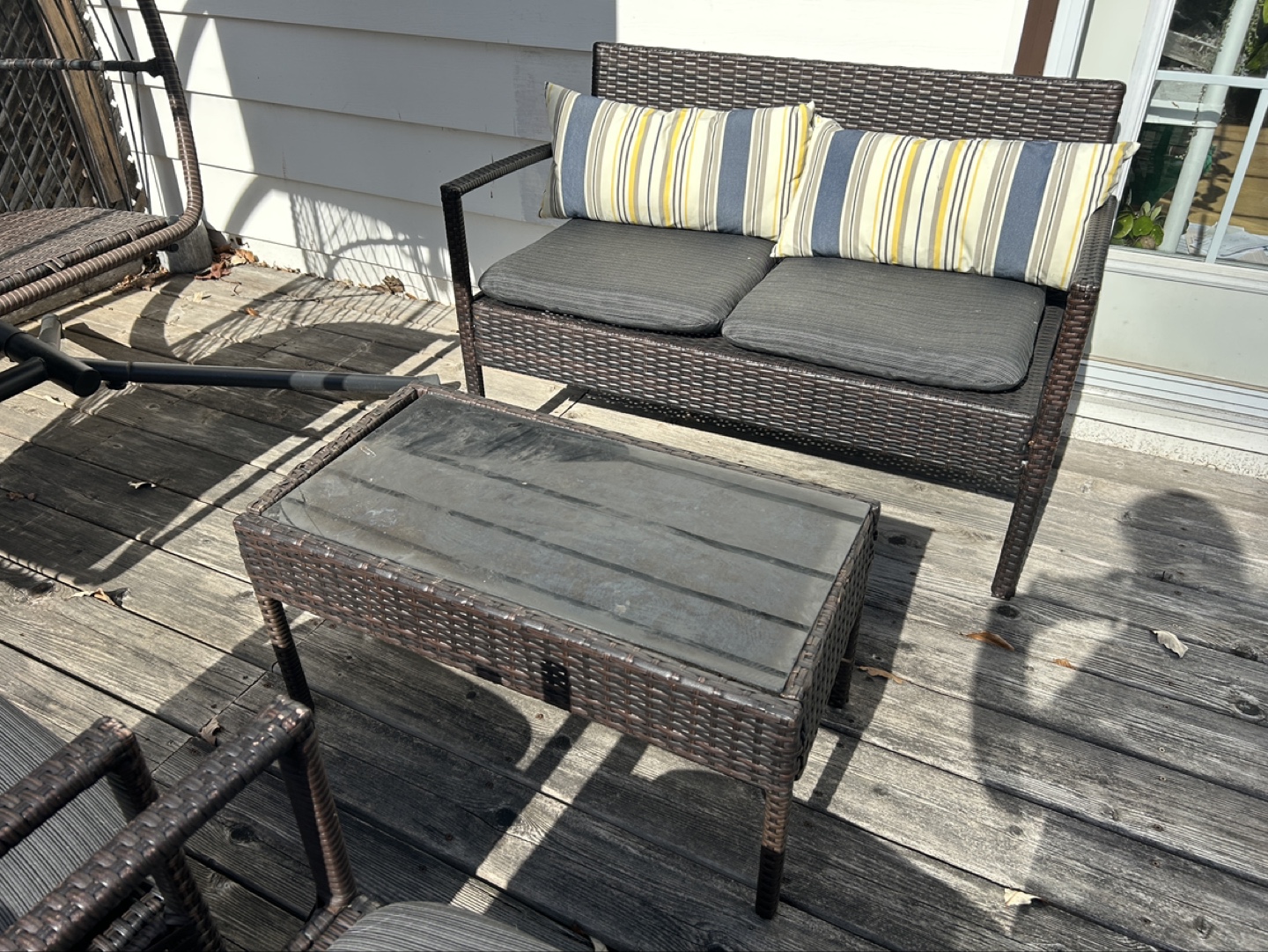 4-Piece Wicker Patio Set with Cushions - photo 2